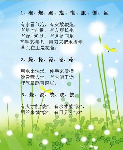 培养孩子学习习惯:小学语文顺口溜“识汉字”